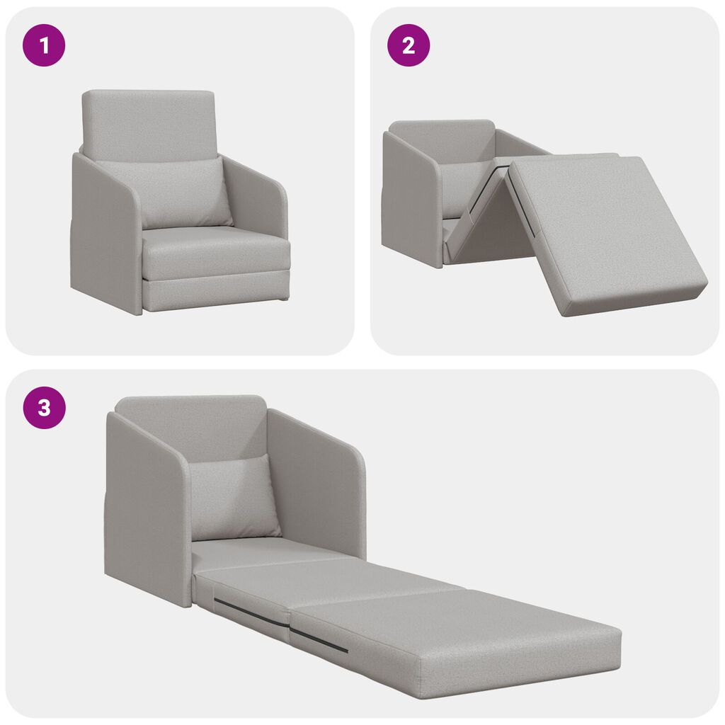 vidaXL Καναπές Κρεβάτι 2-σε-1 Συννέφο Γκρι 65x80x83 εκ. Υφάσματος
