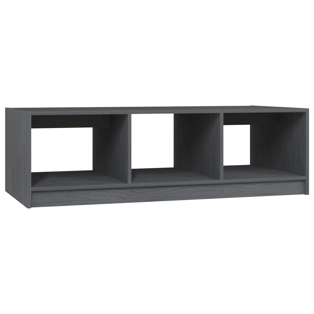 vidaXL Τραπεζάκι Σαλονιού Γκρι 110 x 50 x 34 εκ. από Μασίφ Ξύλο Πεύκου