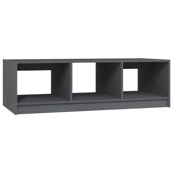 vidaXL Τραπεζάκι Σαλονιού Γκρι 110 x 50 x 34 εκ. από Μασίφ Ξύλο Πεύκου