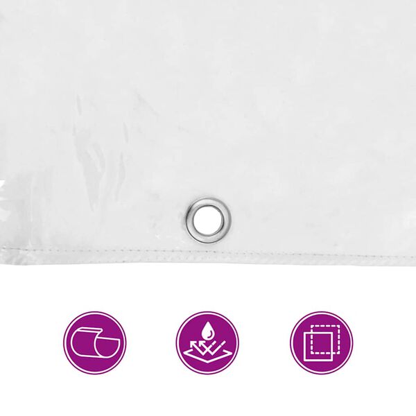 vidaXL Σαφής μουσαμάς με οπές 5x12 m PVC