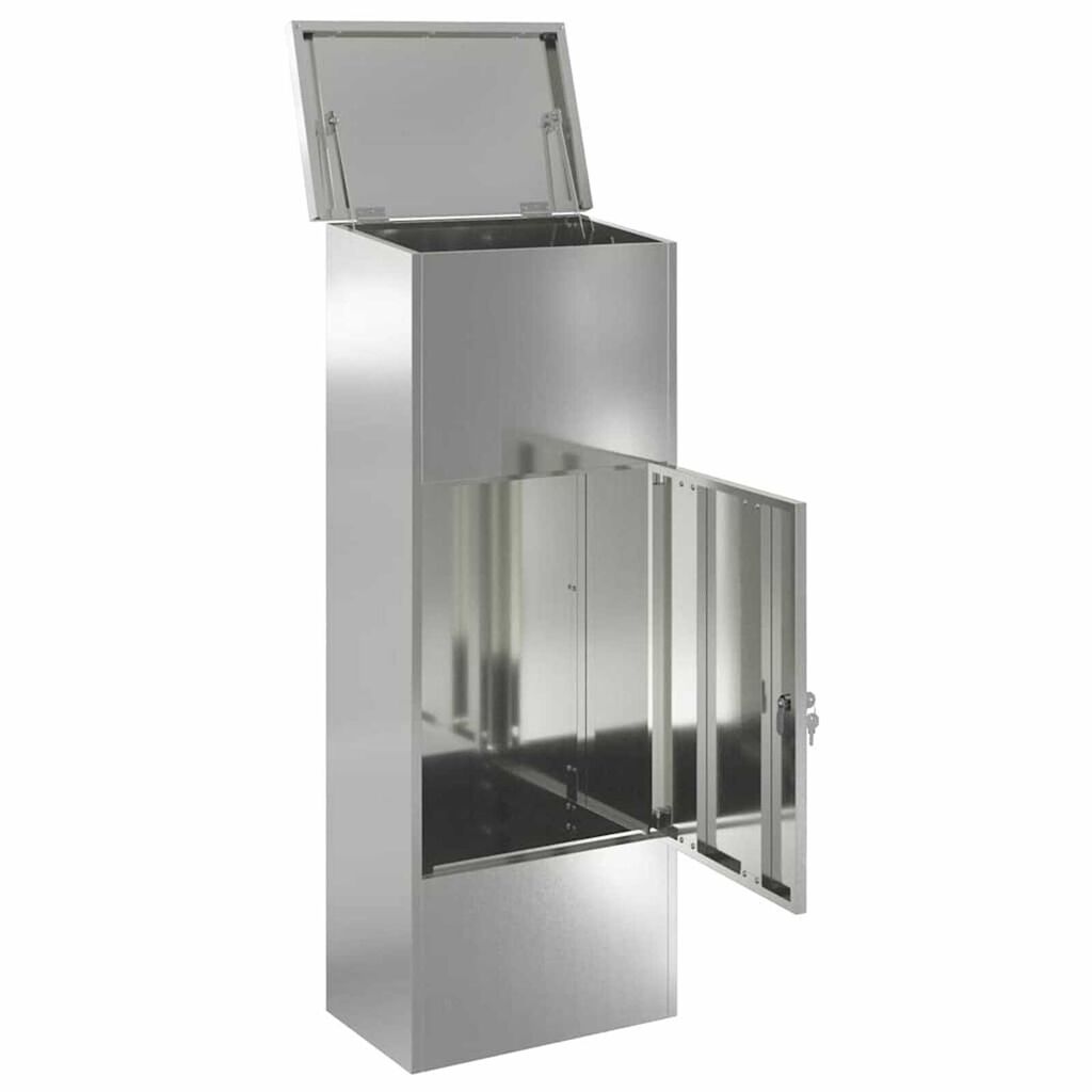 vidaXL Θυρίδα Πακέτων Μαύρο 44.5 x 29 x 110.5 εκ Γαλβανισμένος χάλυβας