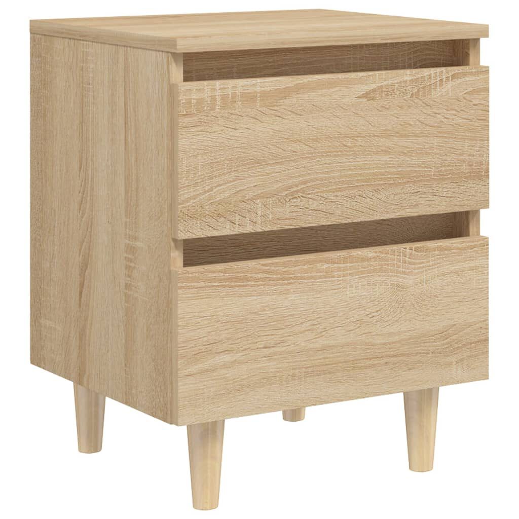 vidaXL Κομοδίνο Sonoma Δρυς 40x35x50εκ. με Πόδια από Μασίφ Ξύλο Πεύκου
