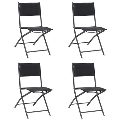 vidaXL Καρέκλες Εξωτερικού Χώρου Πτυσσόμενες 4 τεμ. Ατσάλι/Textilene