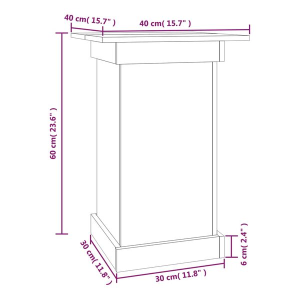 vidaXL Βάση Λουλουδιών 40 x 40 x 60 εκ. από Μασίφ Ξύλο Πεύκου