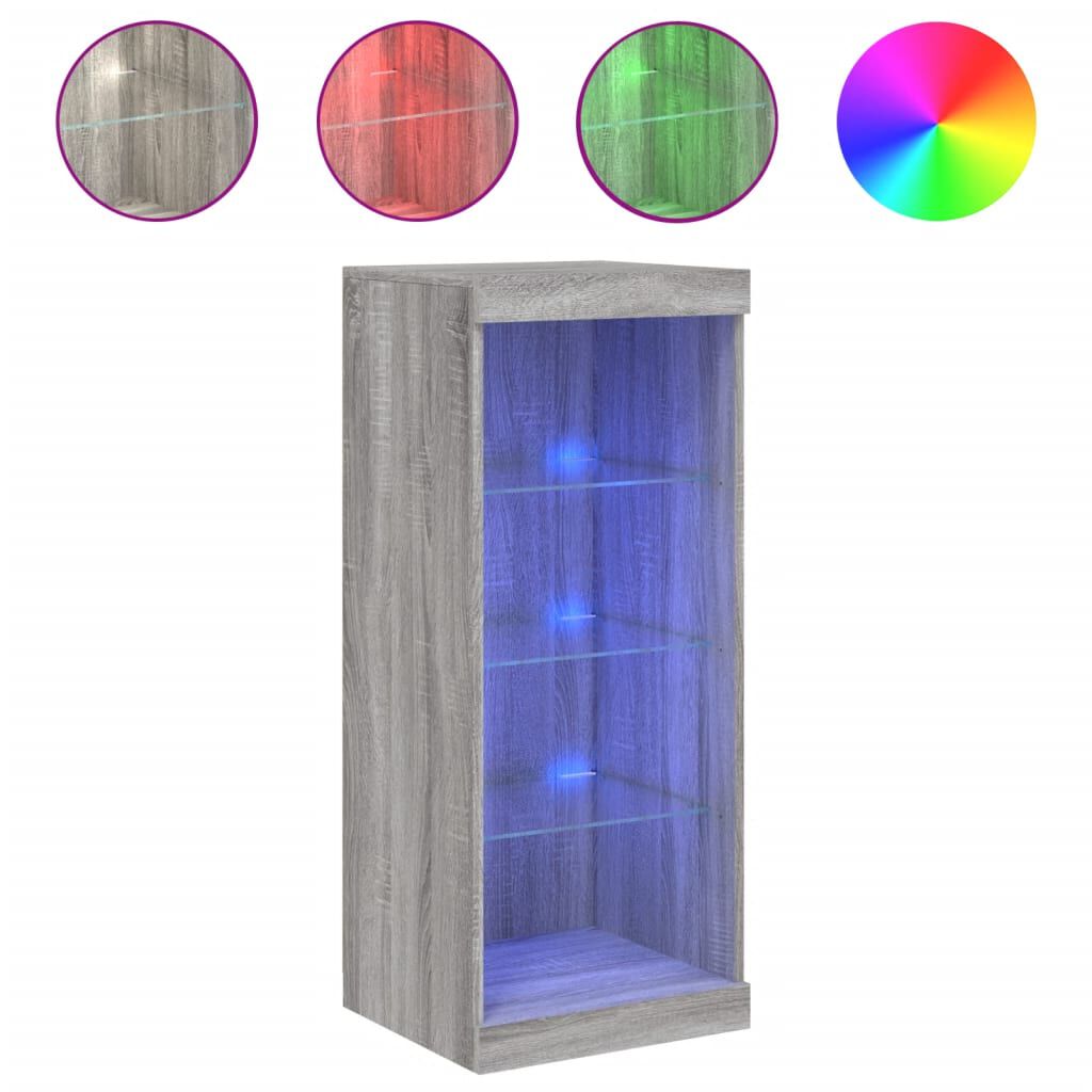 vidaXL Μπουφές με LED Γκρι Sonoma 41 x 37 x 100 εκ.