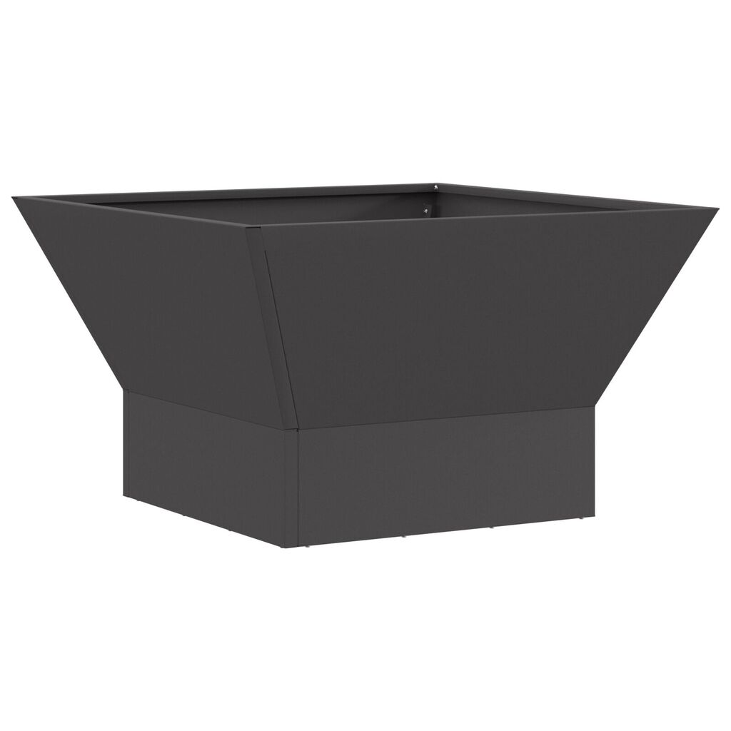 vidaXL Τζάκι Τετράγωνο Μαύρο 60x60x35 εκ. Ατσάλι