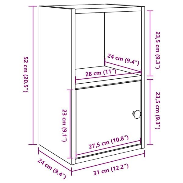 vidaXL Βιβλιοθήκη Sonoma Δρυς 31x24x52 εκ. από Επεξεργασμένο Ξύλο