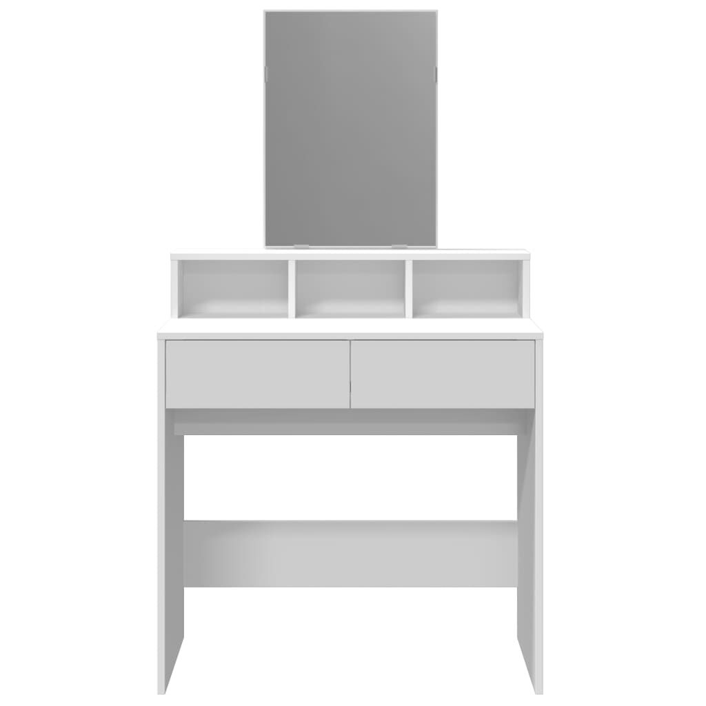 vidaXL Μπουντουάρ με Καθρέφτη Λευκό 80x41x144,5 εκ.