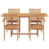 vidaXL Σέτ φαγητού για κήπο 5 pcs Φυσικό Μασίφ ξύλο teak
