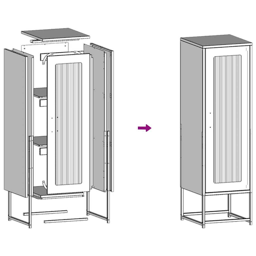 vidaXL Highboard Ροζ 36x39x123 cm Ατσάλι ψυχρής έλασης