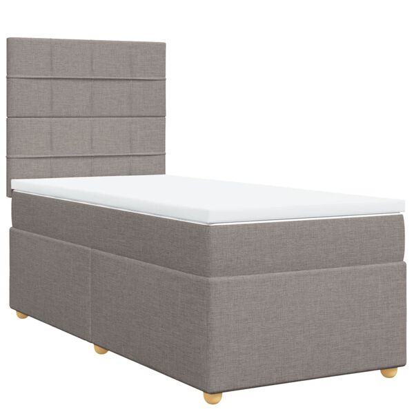 vidaXL &Kappa;&rho;&epsilon;&beta;ά&tau;&iota; Boxspring &mu;&epsilon; &Sigma;&tau;&rho;ώ&mu;&alpha; Taupe 90x200 &epsilon;&kappa;. &Upsilon;&phi;&alpha;&sigma;&mu;ά&tau;&iota;&nu;&omicron;
