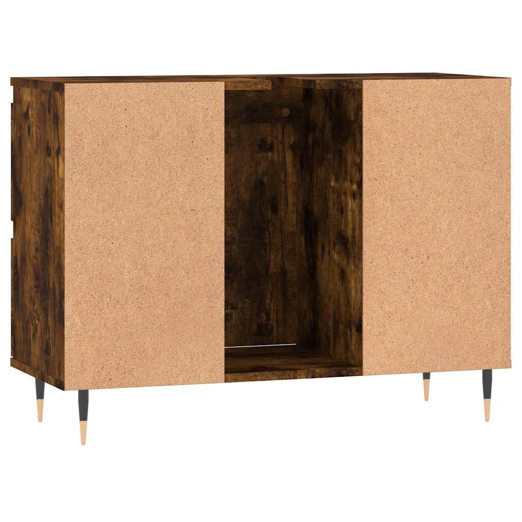 vidaXL Ντουλάπι Μπάνιου Καπνιστή Δρυς 80 x 33 x 60 εκ. Επεξεργ. Ξύλο