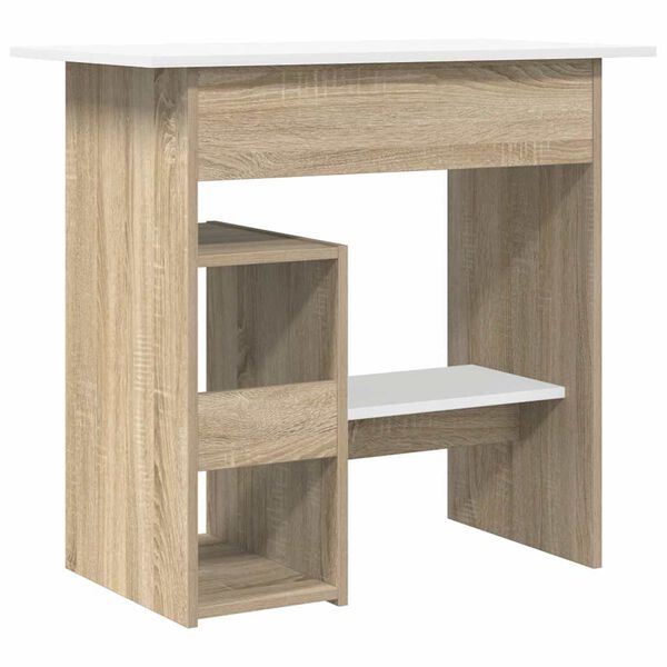 vidaXL Γραφείο Λευκό / Sonoma Δρυς 80 x 45 x 74 εκ. από Μοριοσανίδα