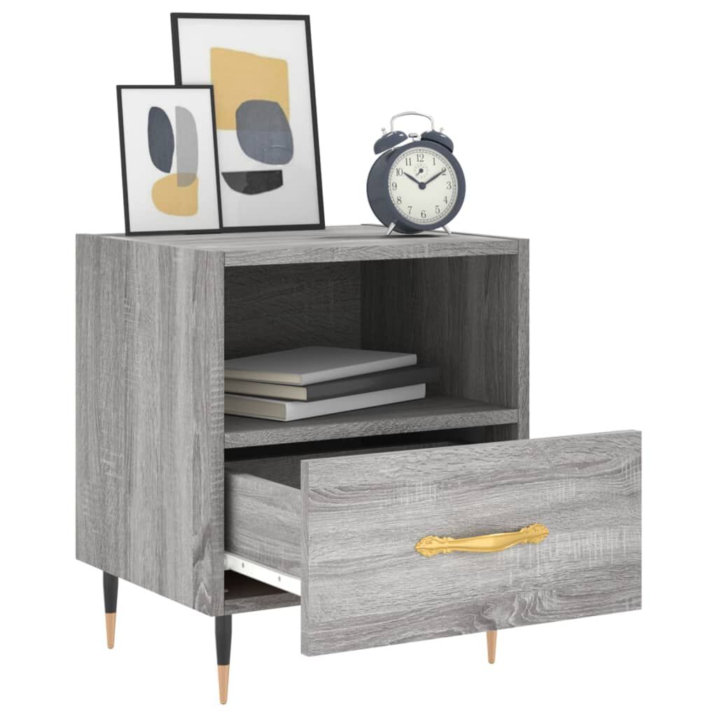 vidaXL Κομοδίνα 2 τεμ. Γκρι Sonoma 40 x 35 x 47,5 εκ. Επεξεργ. Ξύλο