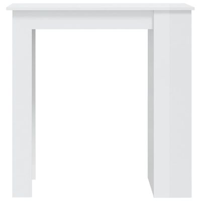 vidaXL Τραπέζι Μπαρ με Ράφια Γυαλ. Λευκό 102x50x103,5 εκ. Μοριοσανίδα