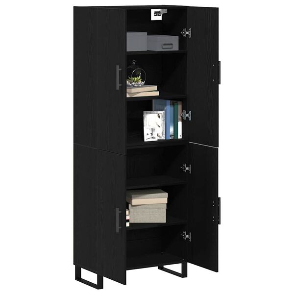 vidaXL Highboard 2 pcs &Mu;&alpha;ύ&rho;&eta; &delta;&rho;&upsilon;&sigmaf; 69,5 x 34 x 180 &epsilon;&kappa;.