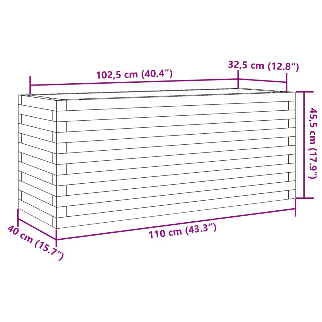 vidaXL Ζαρντινιέρα Κήπου 110x40x45,5 εκ. από Εμποτισμένο Ξύλο Πεύκου