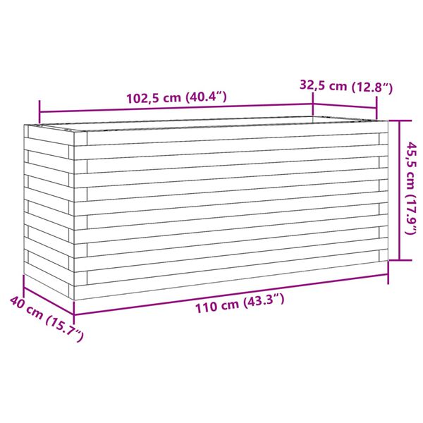 vidaXL Ζαρντινιέρα Κήπου 110x40x45,5 εκ. από Εμποτισμένο Ξύλο Πεύκου