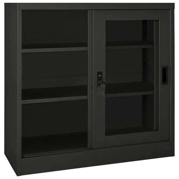 vidaXL Ντουλάπι με Συρόμενη Πόρτα Ανθρακί 90 x 40 x 90 εκ. Ατσάλινο