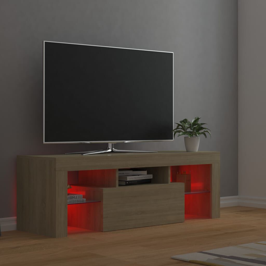 vidaXL Έπιπλο Τηλεόρασης με LED Sonoma Δρυς 120x35x40 εκ.