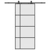 vidaXL Συρόμενη Πόρτα με Μηχανισμό Μαύρο 90x205 εκ. Γυαλί ESG