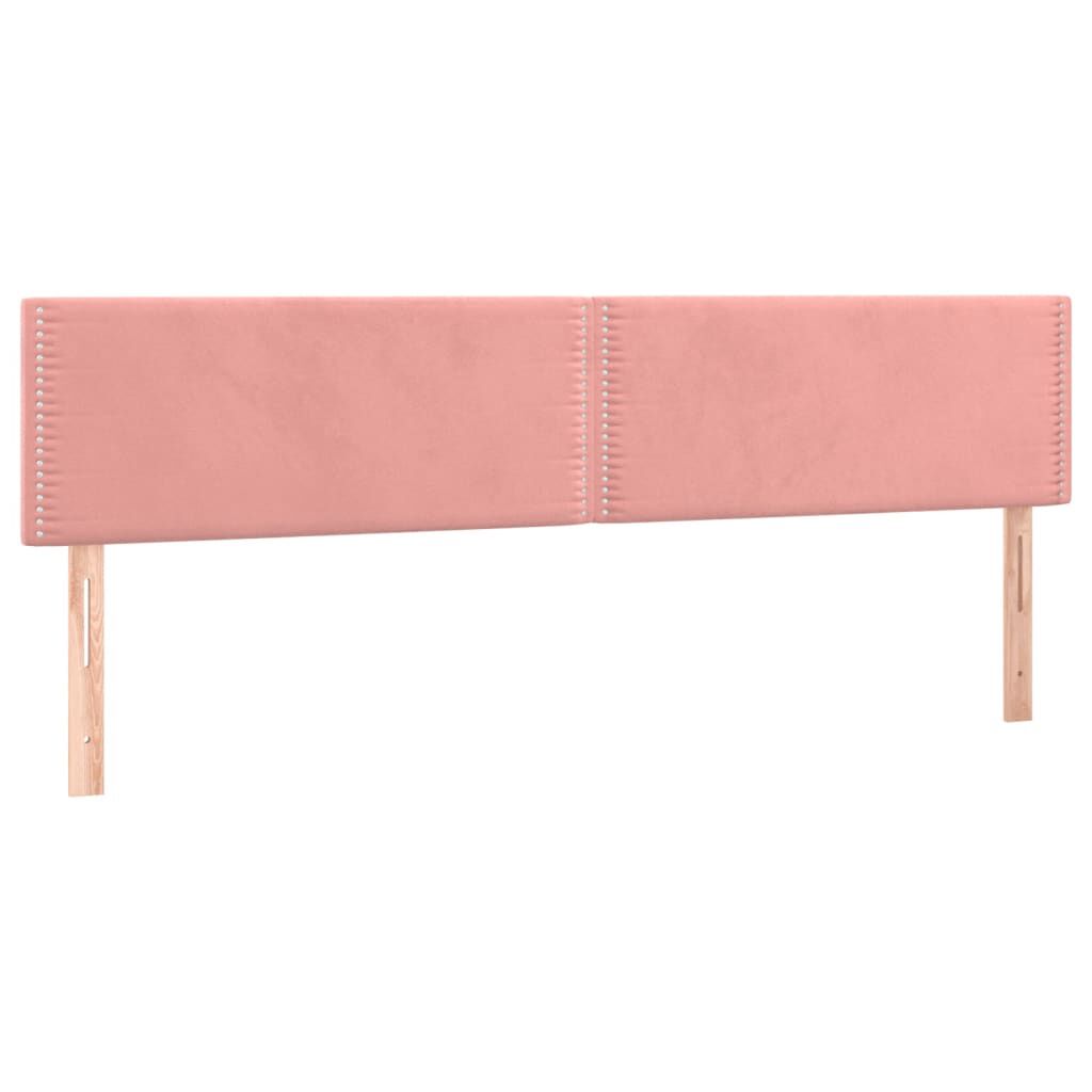 vidaXL Κρεβάτι Boxspring με Στρώμα Ροζ 200x200 εκ. Βελούδινο