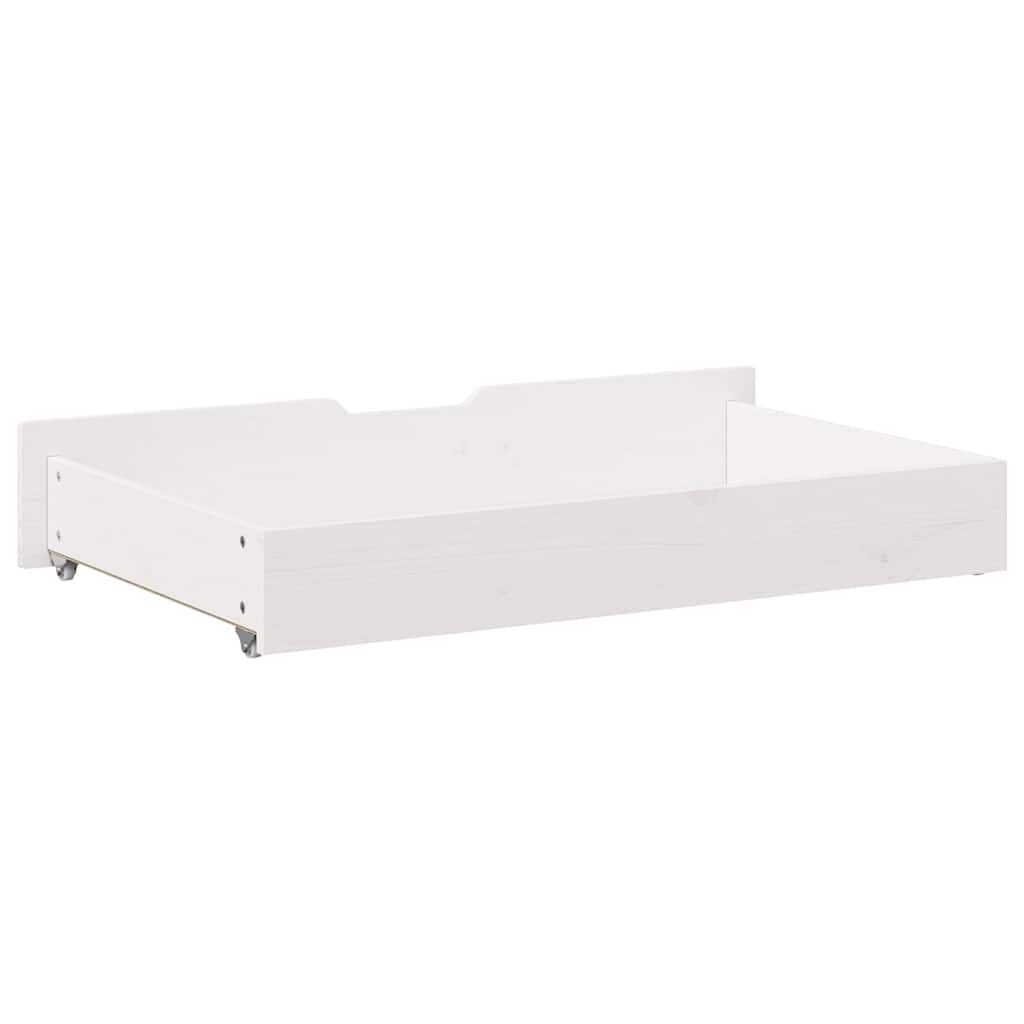vidaXL Συρτάρια Κρεβατιού 2 τεμ Λευκό 90x55x17 εκ. Μασίφ Ξύλο Πεύκου