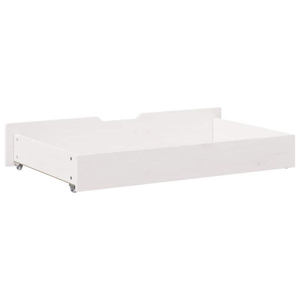 vidaXL Συρτάρια Κρεβατιού 2 τεμ Λευκό 90x55x17 εκ. Μασίφ Ξύλο Πεύκου