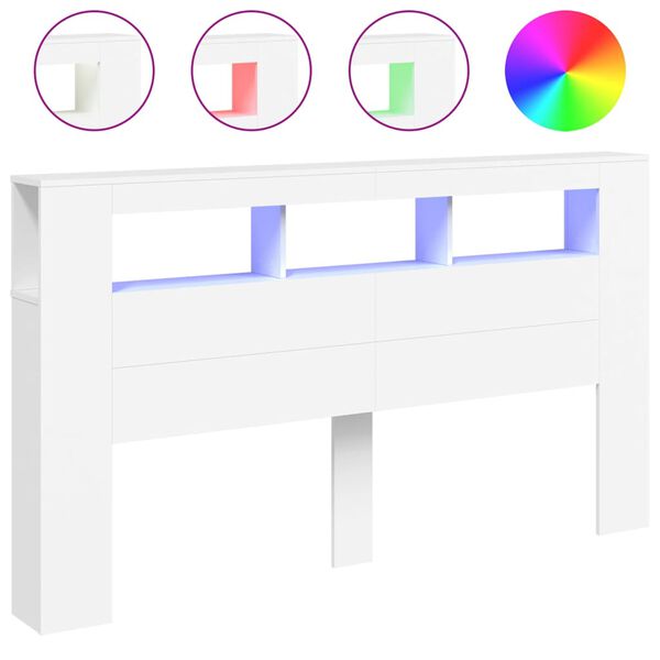 vidaXL &Kappa;&epsilon;&phi;&alpha;&lambda;ά&rho;&iota; &Kappa;&rho;&epsilon;&beta;&alpha;&tau;&iota;&omicron;ύ &mu;&epsilon; LED &Lambda;&epsilon;&upsilon;&kappa;ό 180x18,5x103,5 &epsilon;&kappa; &Epsilon;&pi;&epsilon;&xi;&epsilon;&rho;&gamma;. &Xi;ύ&lambda;&omicron;