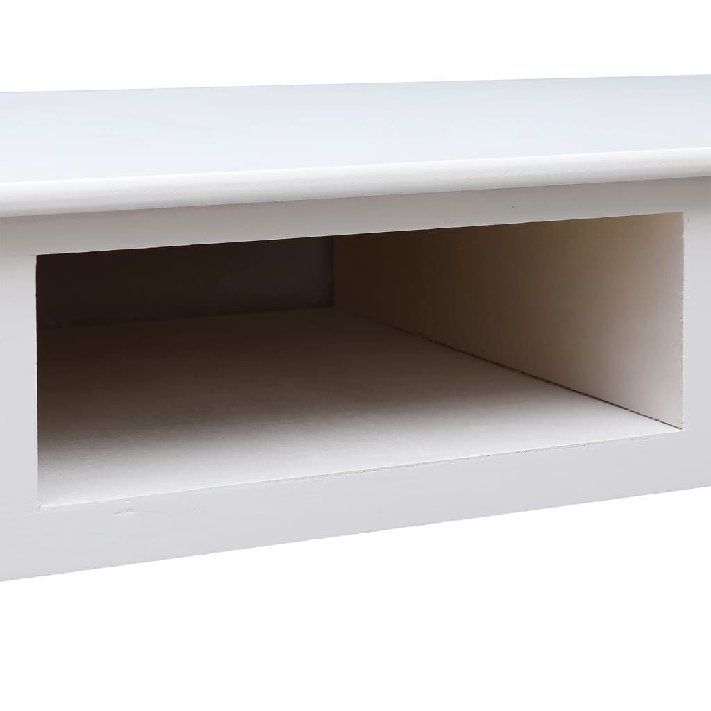 vidaXL Γραφείο Λευκό 108 x 45 x 76 εκ. από Μασίφ Ξύλο Παυλώνιας