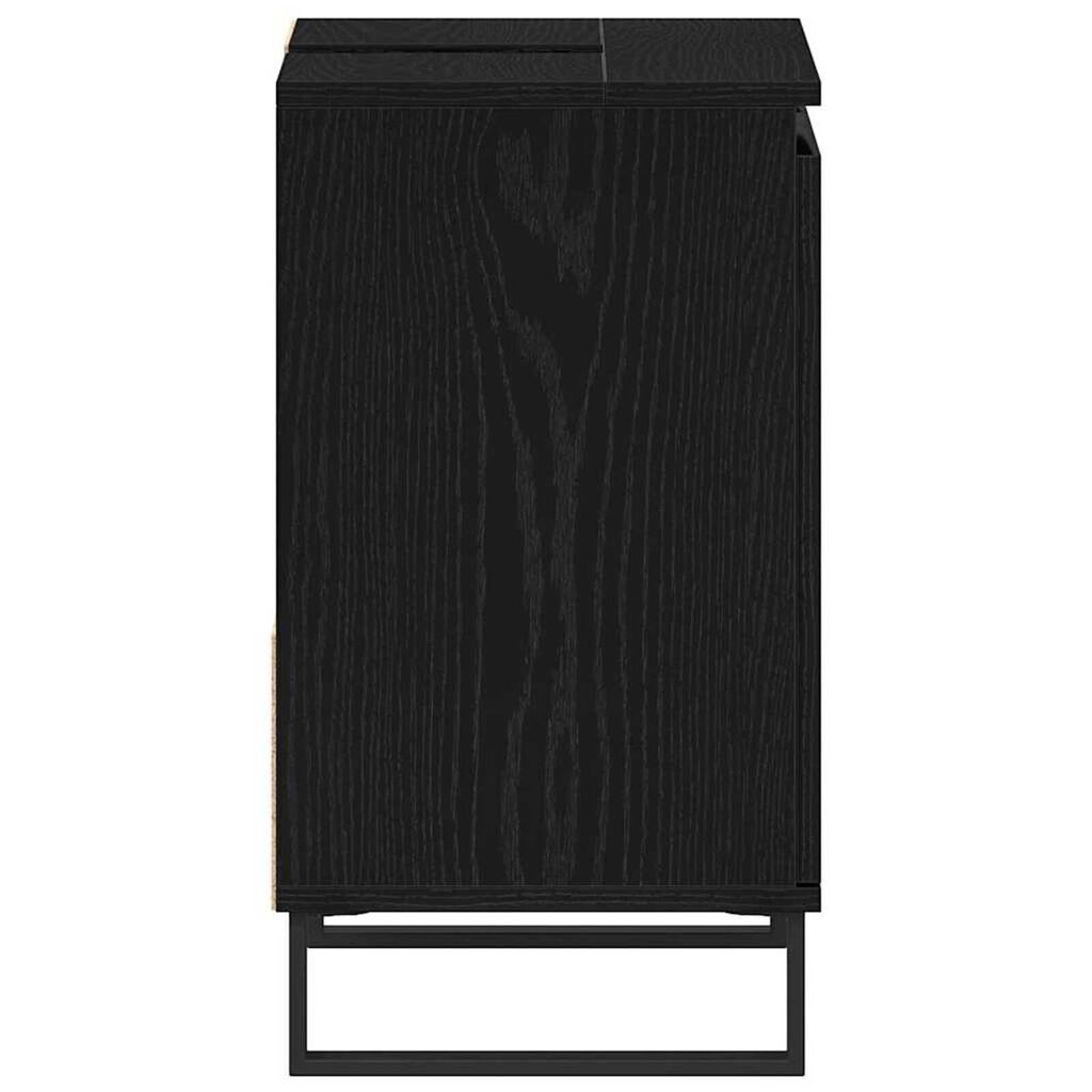 vidaXL Ντουλάπα Νεροχύτη Μαύρη Οξυά 65 x 33 x 60 εκ Επεξεργασμένο ξύλο