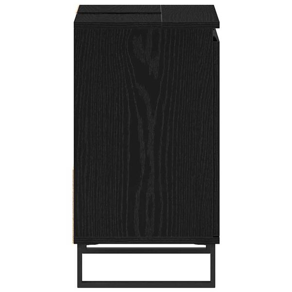 vidaXL Ντουλάπα Νεροχύτη Μαύρη Οξυά 65 x 33 x 60 εκ Επεξεργασμένο ξύλο