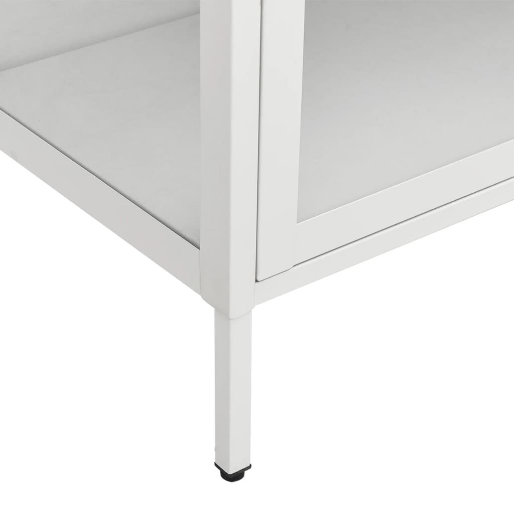 vidaXL Ντουλάπα Βιτρίνας Λευκή 90 x 40 x 180 εκ. Ατσάλι / Ψημένο Γυαλί