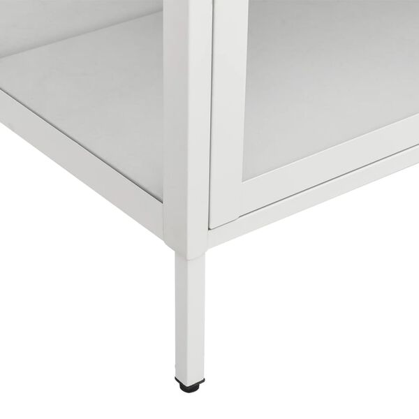 vidaXL Ντουλάπα Βιτρίνας Λευκή 90 x 40 x 180 εκ. Ατσάλι / Ψημένο Γυαλί