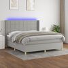 vidaXL &Kappa;&rho;&epsilon;&beta;ά&tau;&iota; Boxspring &mu;&epsilon; &Sigma;&tau;&rho;ώ&mu;&alpha; & LED &Alpha;&nu;.&Gamma;&kappa;&rho;&iota; 160x200&epsilon;&kappa;. &Upsilon;&phi;&alpha;&sigma;&mu;ά&tau;&iota;&nu;&omicron;