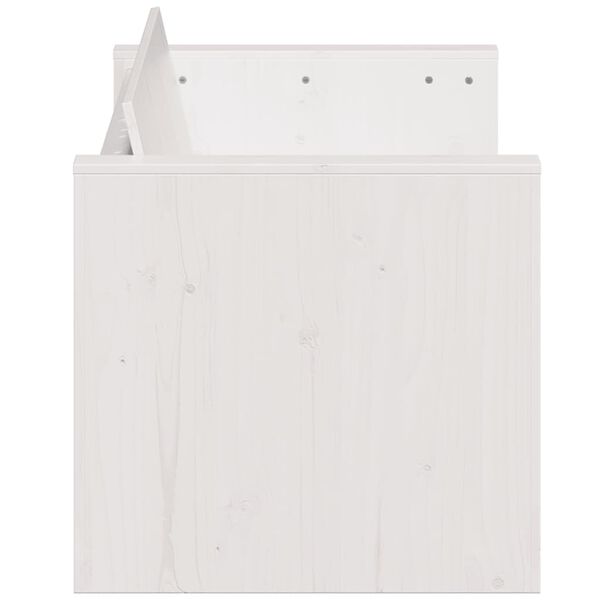 vidaXL Καναπές Κήπου Τριθέσιος Λευκός 189x60x62 εκ. Μασίφ Ξύλο Πεύκου