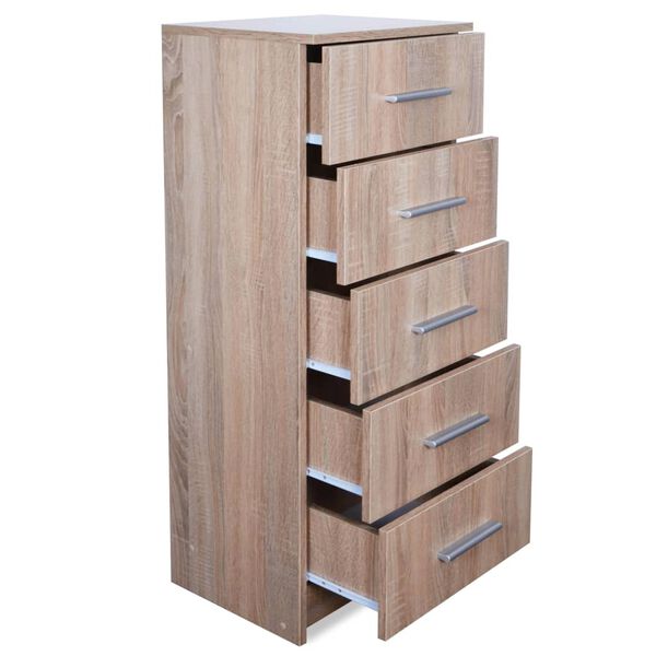 vidaXL Συρταριέρα Ψηλή Χρώμα Δρυός 41 x 35 x 106 εκ. από Μοριοσανίδα