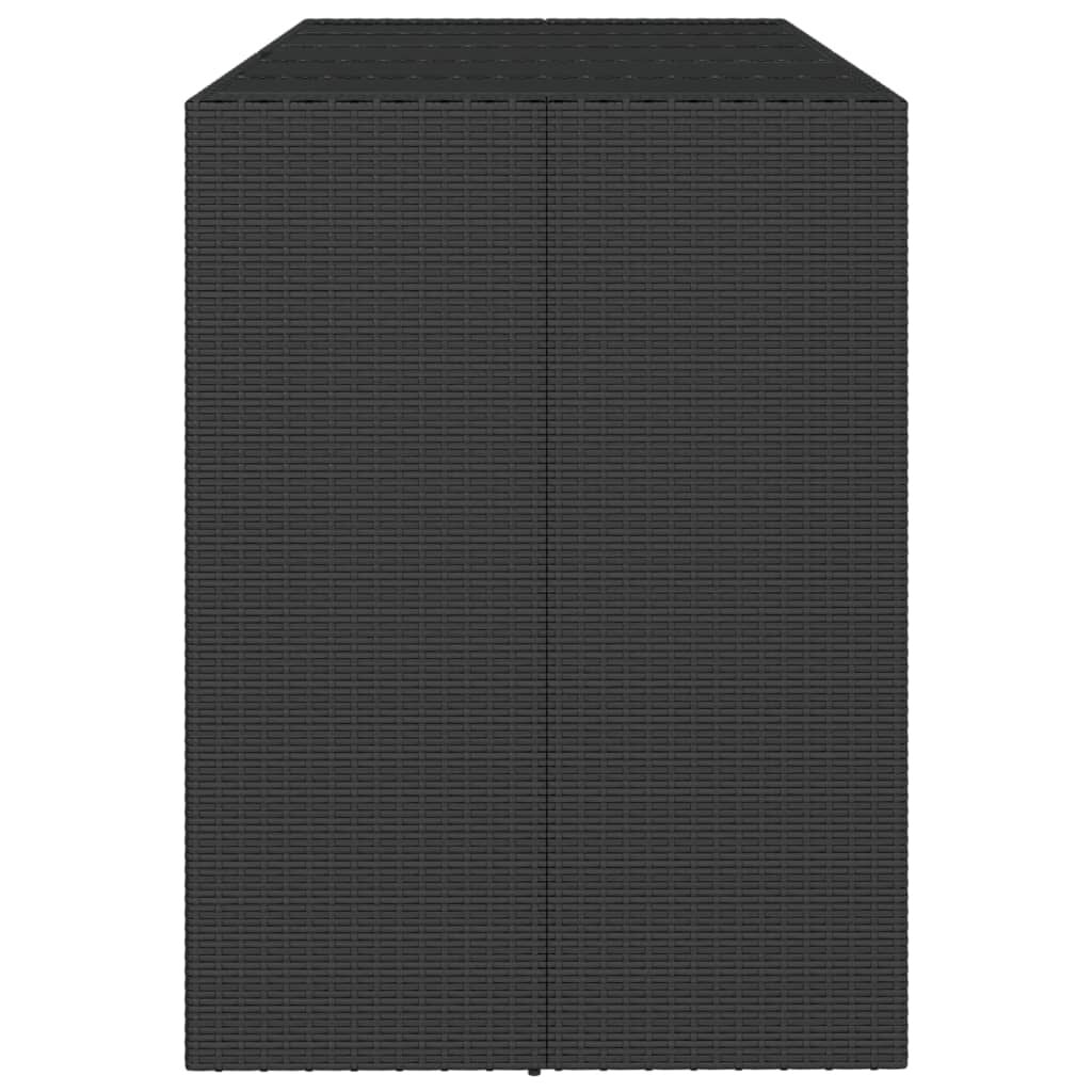 vidaXL Τραπέζι Μπαρ με Γυάλ. Επιφάνεια Μαύρο 185x80x110 εκ Συνθ. Ρατάν