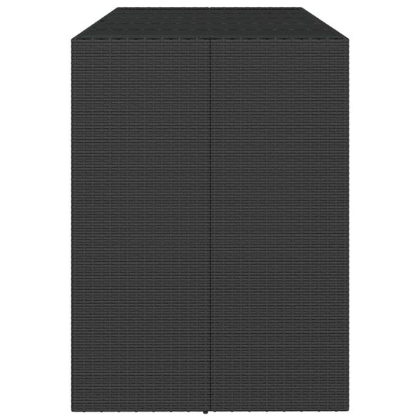 vidaXL Τραπέζι Μπαρ με Γυάλ. Επιφάνεια Μαύρο 185x80x110 εκ Συνθ. Ρατάν