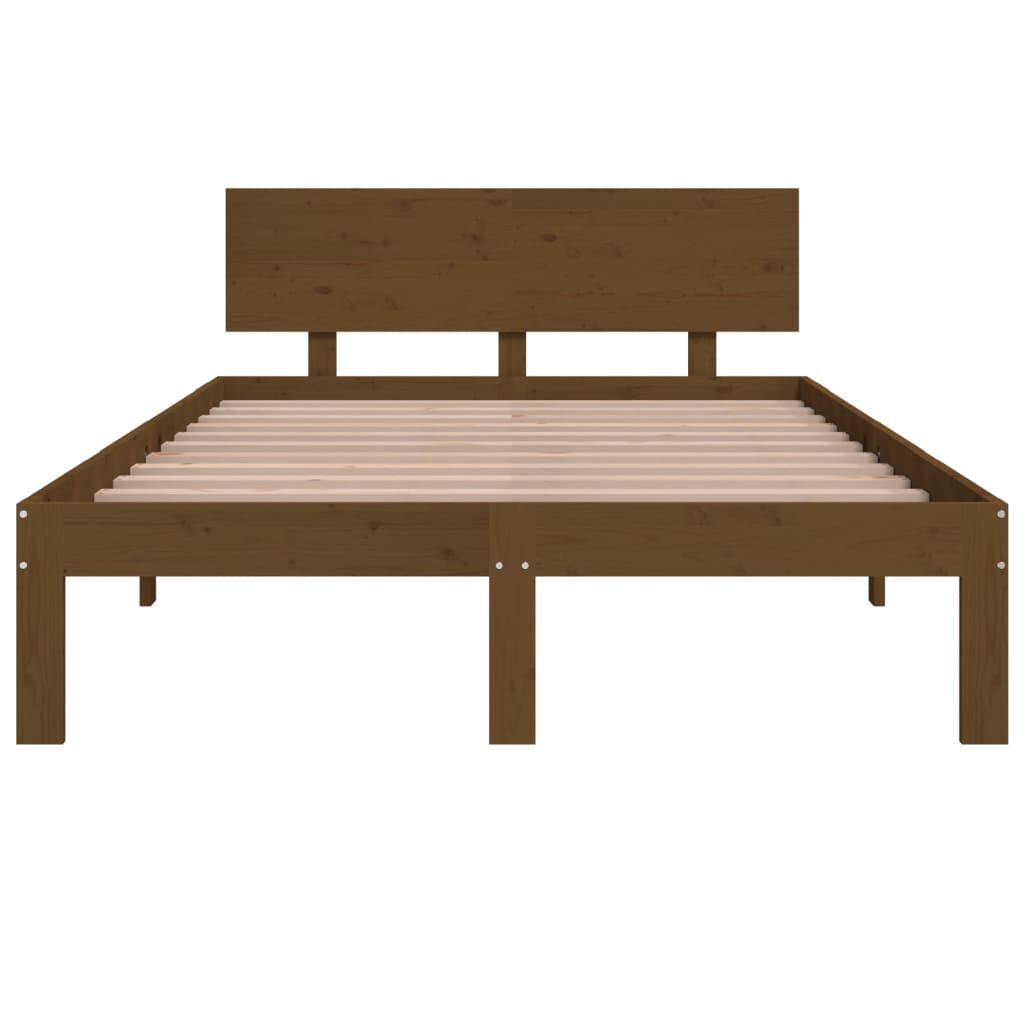 vidaXL Πλαίσιο Κρεβατιού Μελί 120x190 εκ. Μασίφ Ξύλο Small Double