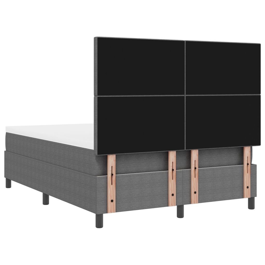 vidaXL Κρεβάτι με Στήριξη & LED Φως Γκρι 160x200 εκ Βελούδο