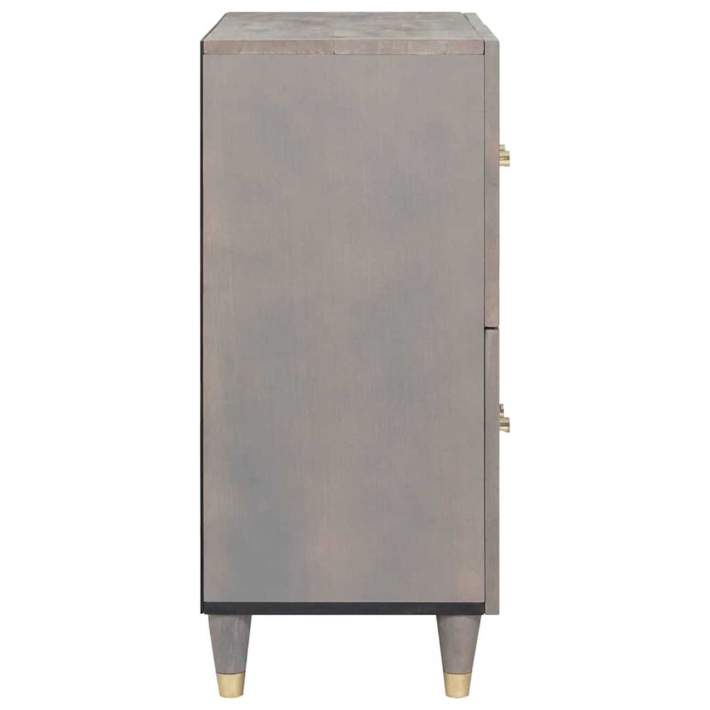 vidaXL Πλαϊνό γραφείο Γκρι και Χρυσό 60 x 33 x 75 cm Μασίφ ξύλο μάνγκο