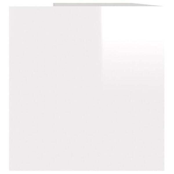 vidaXL Έπιπλο Δίσκων Βινυλίου Γυαλ. Λευκό 71x34x36 εκ. Επεξεργ. Ξύλο