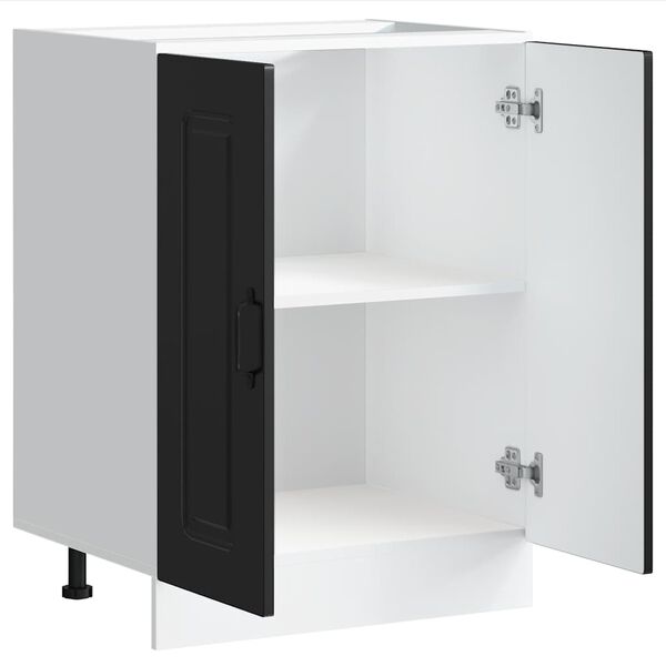 vidaXL Ντουλάπι βάσης νεροχύτη Kalmar Μαύρο 60x46x81,5 εκ. Επεξ. Ξύλο