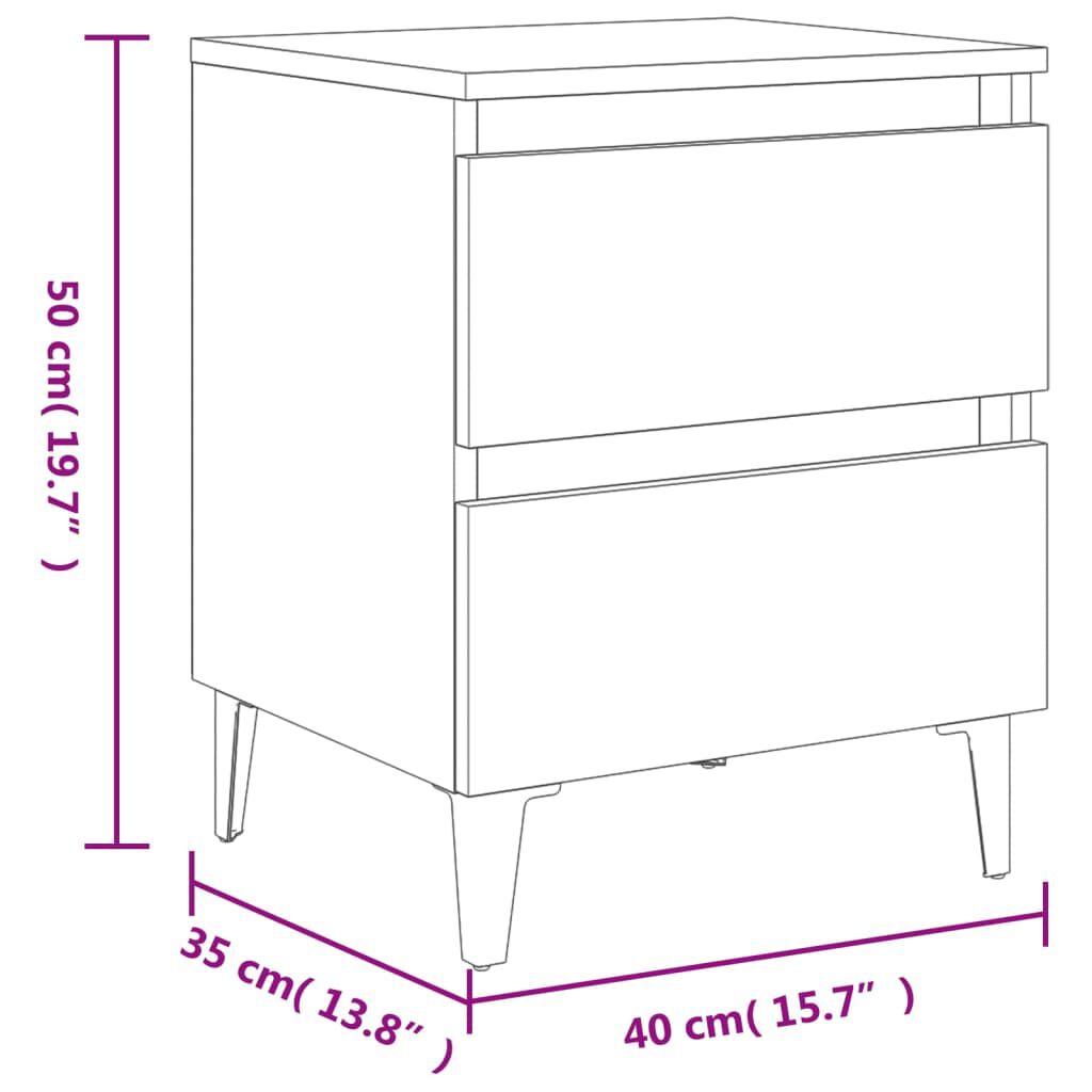 vidaXL Κομοδίνο Γκρι Σκυροδέματος 40 x 35 x 50 εκ. από Επεξ. Ξύλο