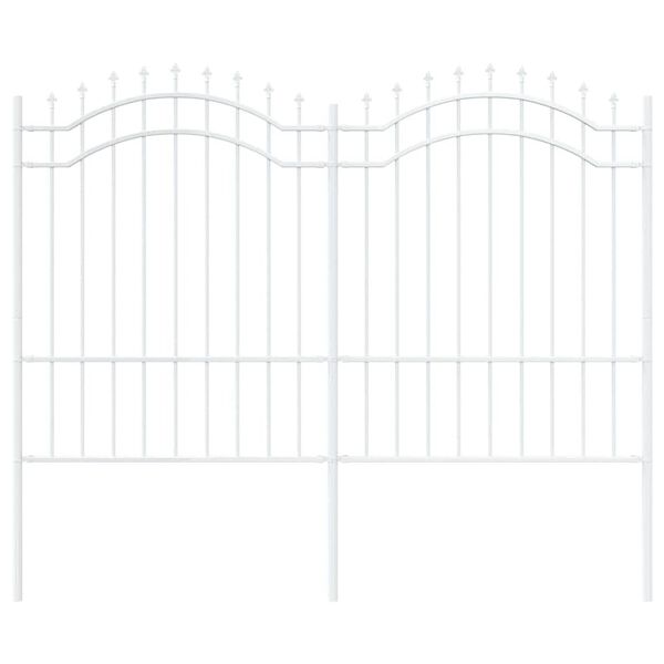 vidaXL Φράχτης Κήπου Λευκό 190 cm Ατσάλι με Επικάλυψη Πούδρας