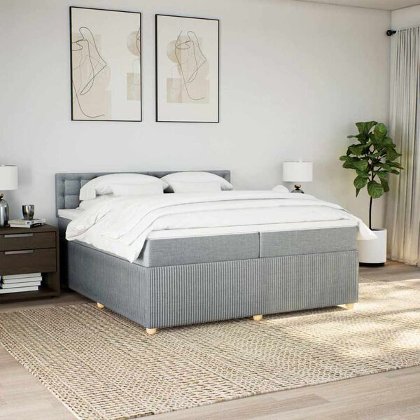 vidaXL &Kappa;&rho;&epsilon;&beta;ά&tau;&iota; Boxspring &mu;&epsilon; &Sigma;&tau;&rho;ώ&mu;&alpha; &Alpha;&nu;&omicron;&iota;&chi;&tau;ό &Gamma;&kappa;&rho;&iota; 200x200 &epsilon;&kappa;. &Upsilon;&phi;&alpha;&sigma;&mu;ά&tau;&iota;&nu;&omicron;