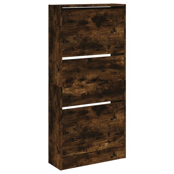 vidaXL Παπουτσοθήκη Καπνιστή Δρυς 60x21x125,5 εκ. από Επεξεργ. Ξύλο
