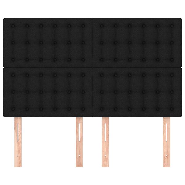 vidaXL Κεφαλάρια Κρεβατιού 4 τεμ. Μαύρα 72x5x78/88 εκ. Υφασμάτινα