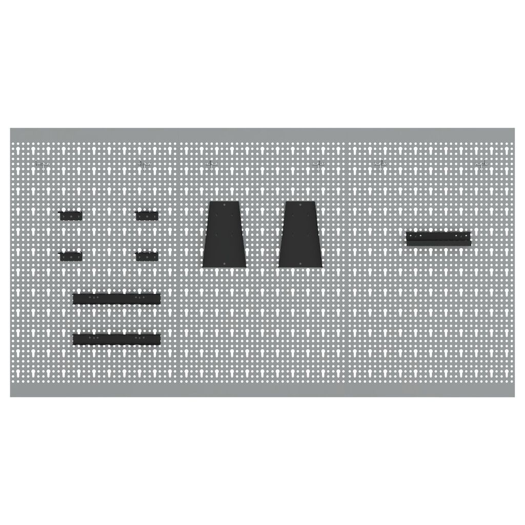 vidaXL Pegboards 3 τεμάχια με 15 αξεσουάρ Γκρι 50x80 εκ Ατσάλι